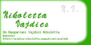 nikoletta vajdics business card